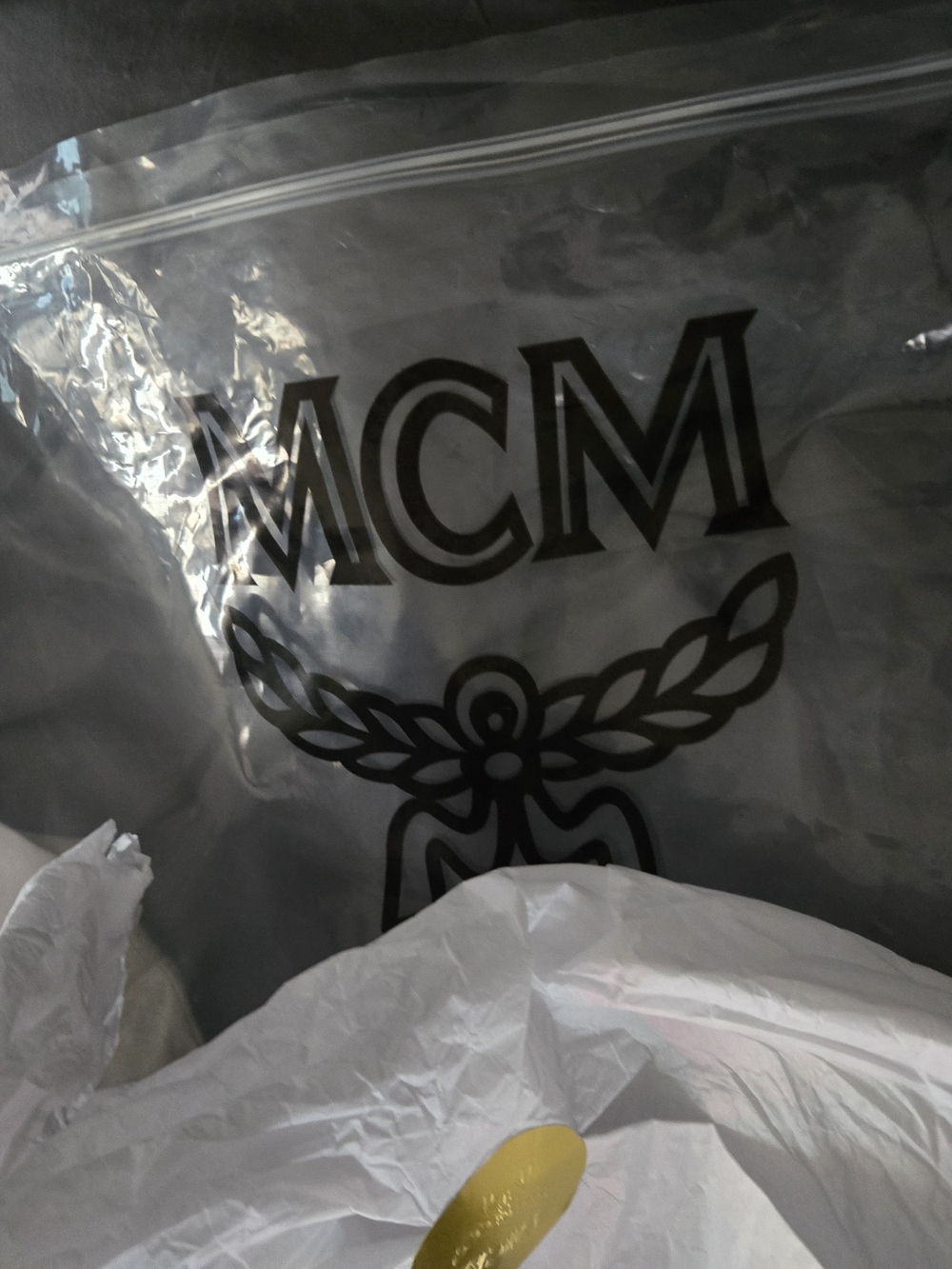 MCM Logo Graphic Tee in White and Blue - Picture 7 of 7